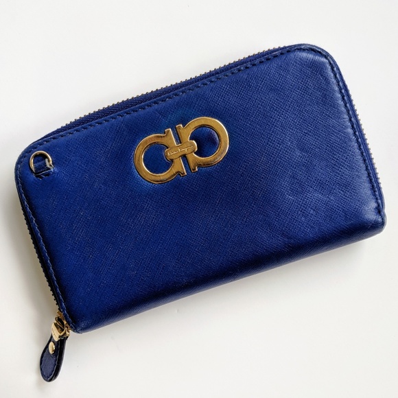 Salvatore Ferragamo Handbags - Salvatore Ferragamo Cobalt Blue Leather Wallet